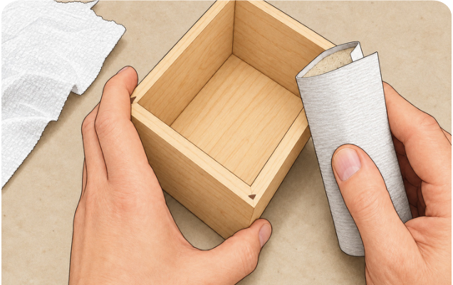 Step 10: Flatten the edges. Artwork from the approved PDF.
