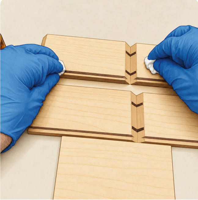 Step 4: Finish the inside. Artwork from the approved PDF.